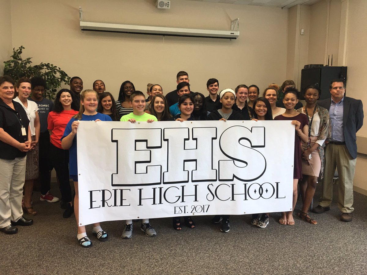 EPS' new H.S. name is Erie High School! Special thanks to <a href="/ironempireinc/">Iron Empire Clothing</a> for designing the banner for us! #eriehighschool #weloveEPS