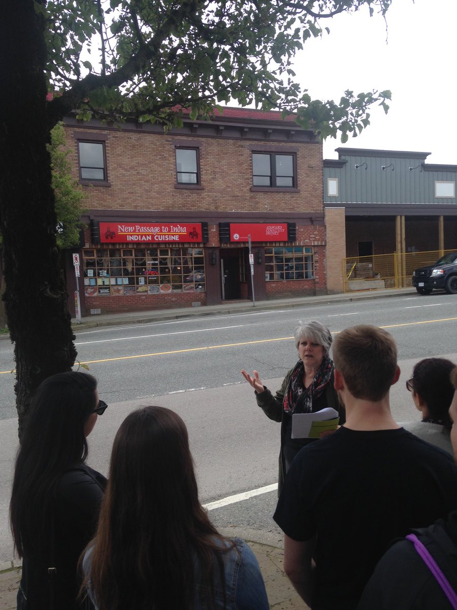 Jenn McEwan from <a href="/DowntownAbbyBC/">Downtown Abbotsford</a> telling our group about the history of the old Fraser Valley Inn in historic Downtown Abby #EatPlayLoveAbby