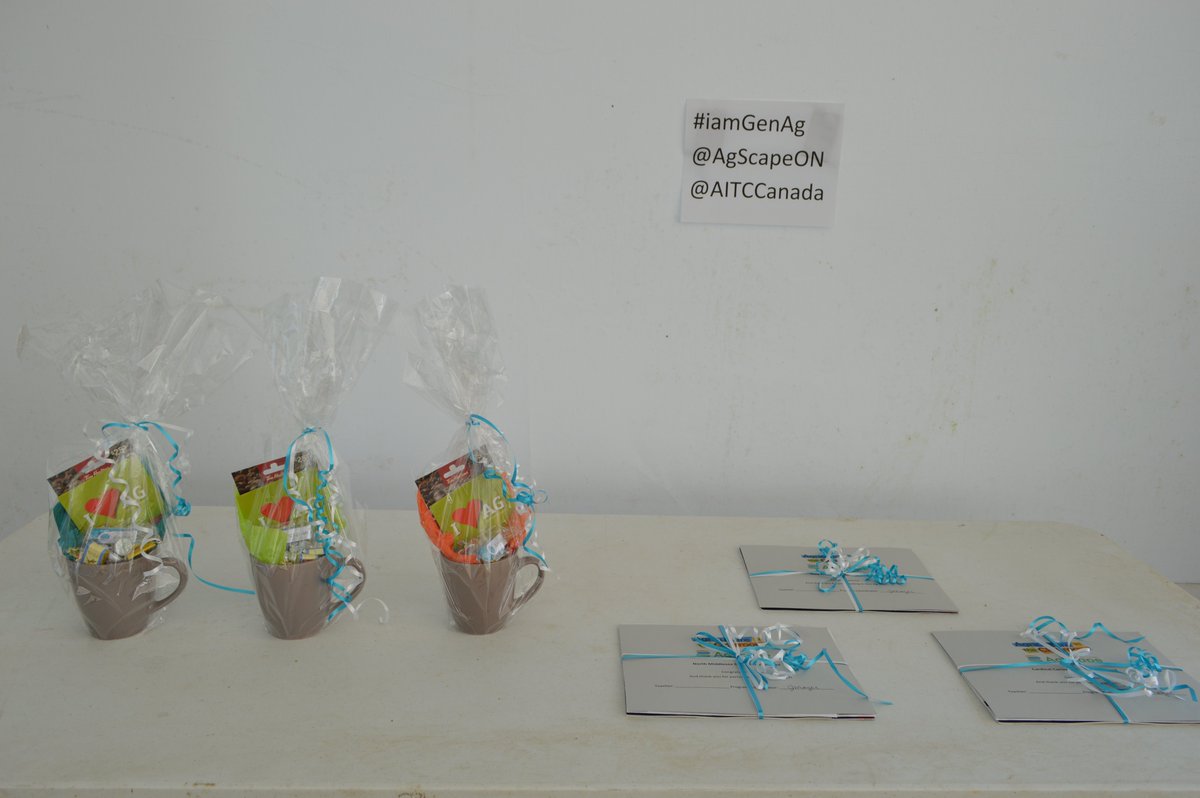 Jenny_Mayer's tweet photo. Some thank you gifts and certificates waiting to be dished out at our Gen Ag Final Comp today! #iamGenAg @AgScapeON @AITCCanada https://t.co/K3XcYhpMiF