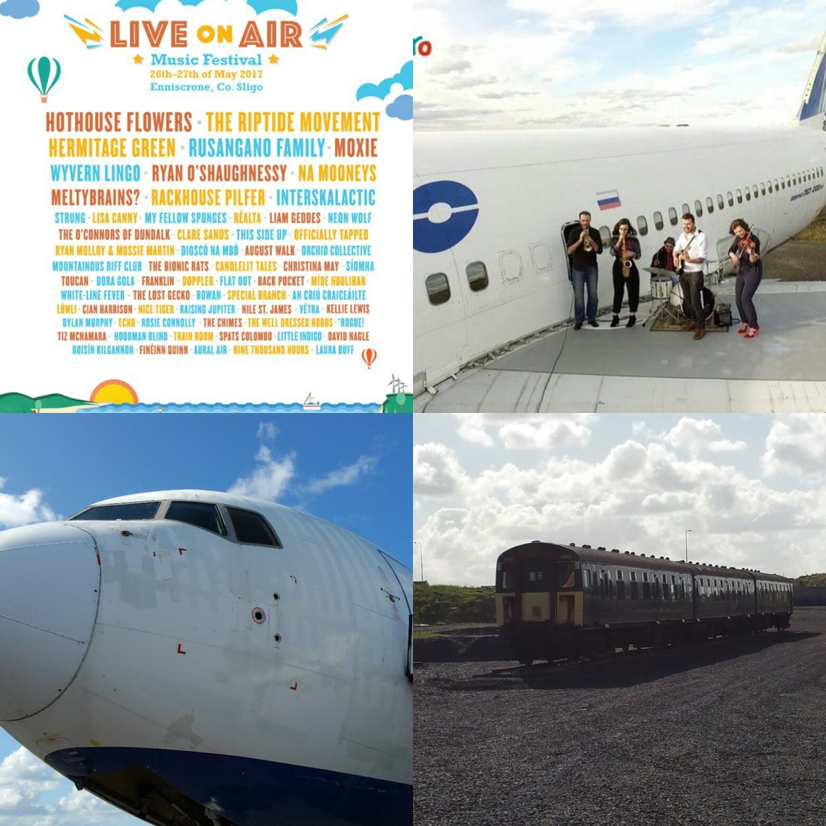 backline_irl's tweet photo. One of the best site meetings ever and what a line up! All #irish !! @LiveonAirFest #hothouseflowers #hermitagegreen #moxie #enniscrone https://t.co/10BdnzVxLh