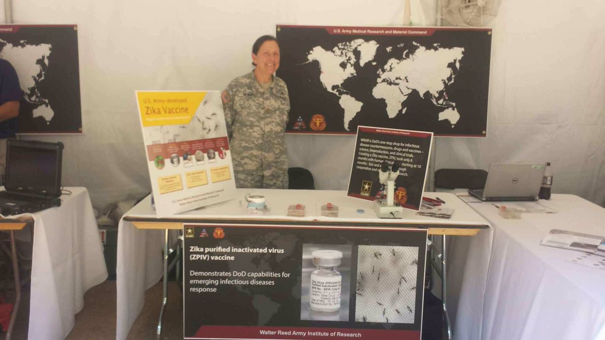 wrair's tweet photo. Stop by to hear the latest in DoD advances to develop a #Zika vaccine. #DoDLabDay2017 https://t.co/sx6ByHqnNE
