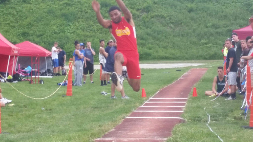 NBVicePrincipal's tweet photo. NBHS Senior Anthony Milliner broke his triple jump record today and will defend his PIAA Title at States. @NBHS2017_ https://t.co/iQwYymH2ai