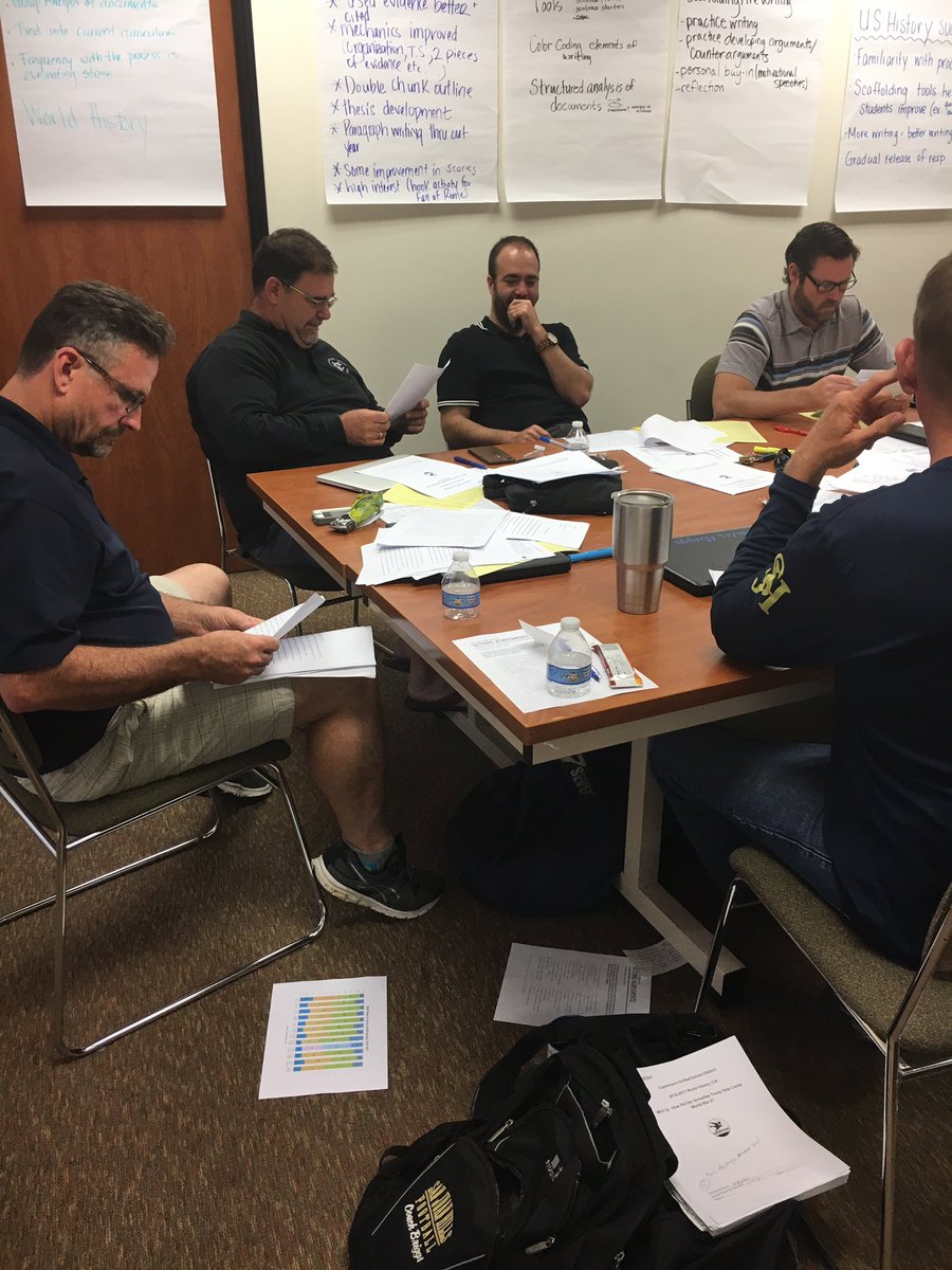 nmglassen's tweet photo. Hardworking HSS teachers norming Mini Q Essays! #CapoHumanities @patterson_capo @judyblakeney https://t.co/jYu3EoNYyl