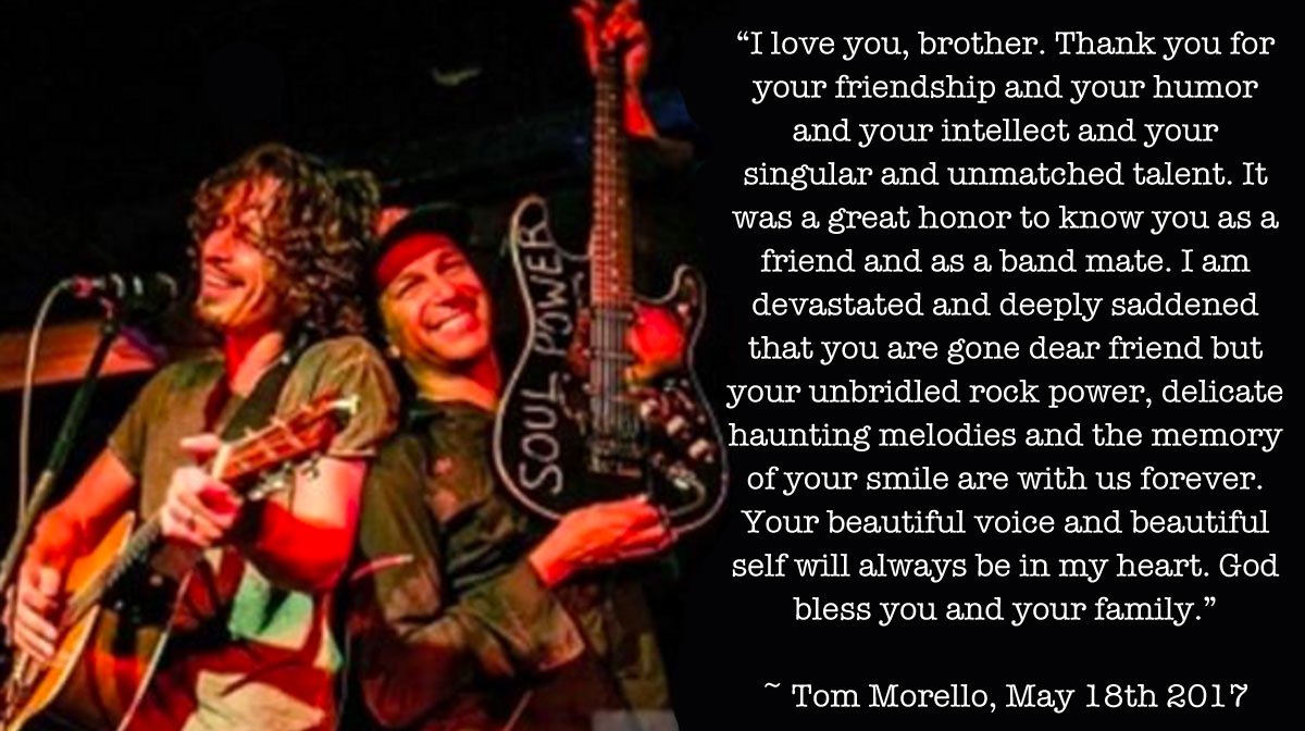 Tom's heartfelt eulogy to <a href="/chriscornell/">Chris Cornell</a> 

#SayHello2Heaven
