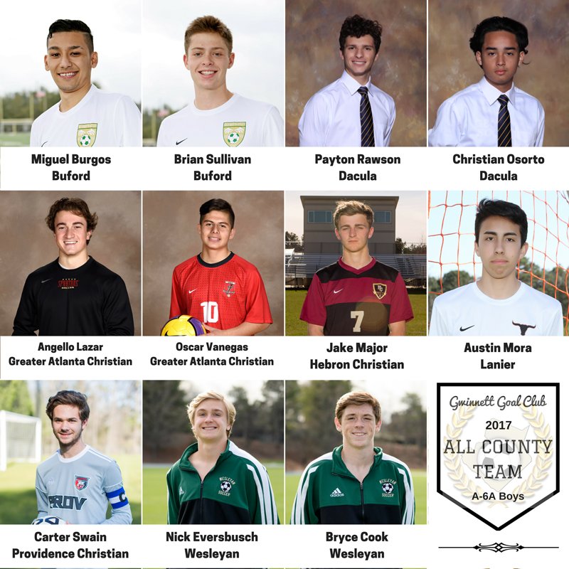 The 2017 A-6A All-County Team. 
<a href="/bufordathletics/">Buford Athletics</a> <a href="/DaculaBoysSocr/">DHS Men's Soccer</a> <a href="/GACSpartans/">GACSpartans</a> <a href="/hebronsoccer/">HCA Soccer</a> <a href="/SoccerLanier/">Lanier HS Soccer</a> <a href="/ProvidenceAcdmy/">Providence Christian</a> <a href="/WesleyanWolves/">Wesleyan Wolves</a>