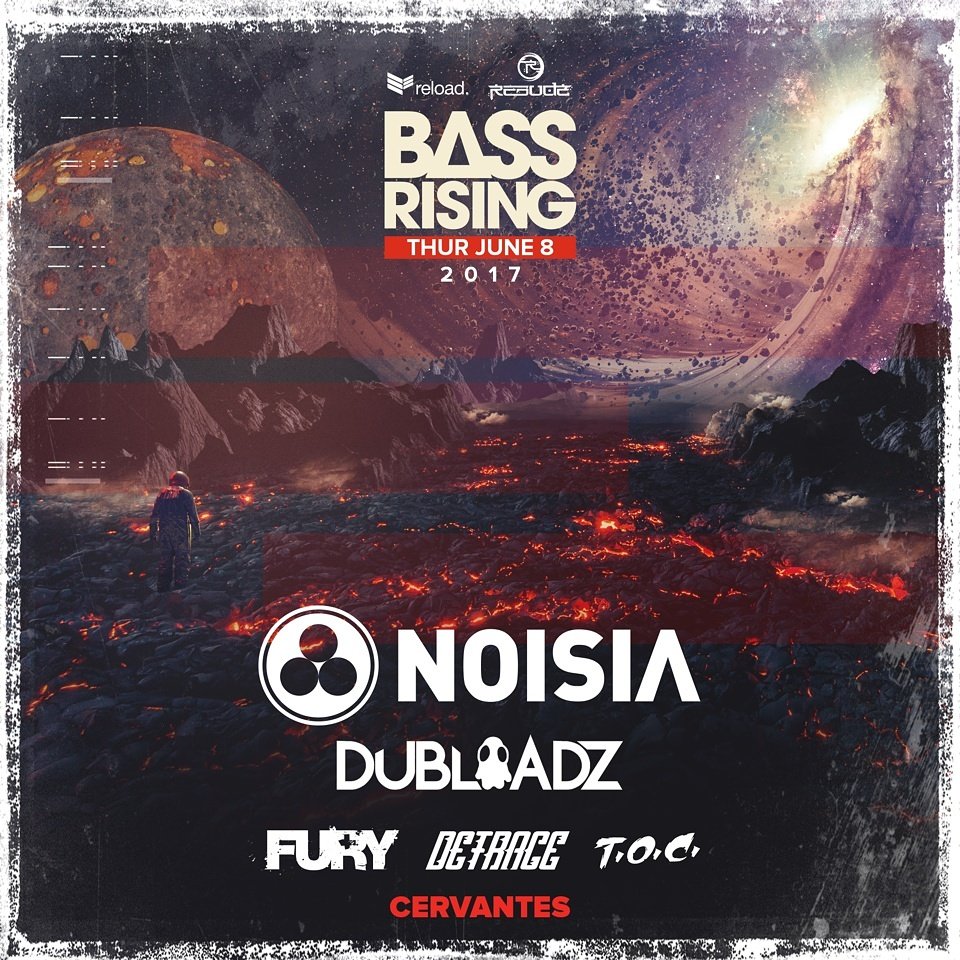 Rebudz's tweet photo. #BassRising2017 feat. @Noisia_nl @Dubloadz @fury_jungle @detracemusic &amp; @TOCisaG at @CervantesDenver on 06/08!
Tix: https://t.co/PEFqtdkZqU https://t.co/4tEYNPuTX9
