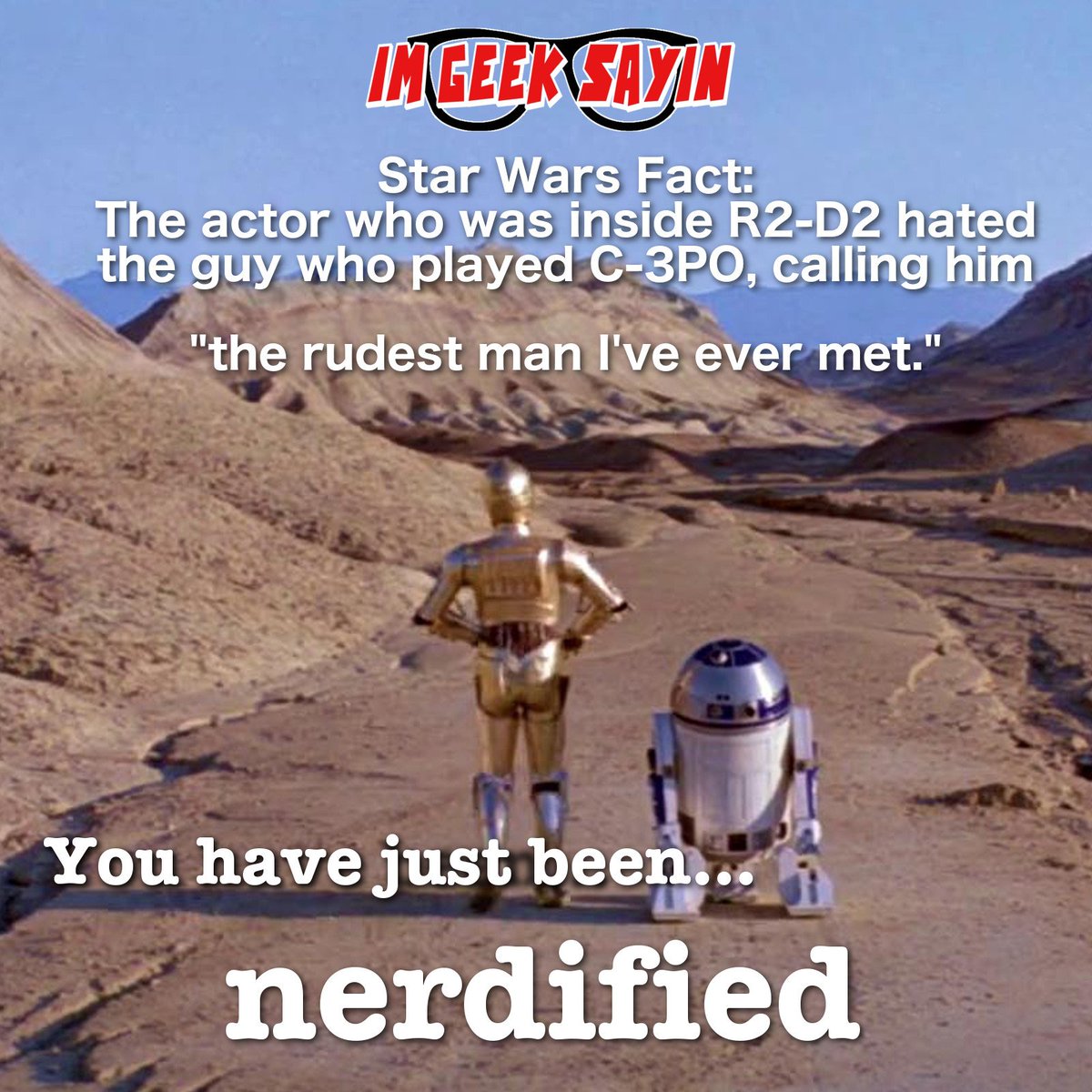 imgeeksayin's tweet image. You have just been nerdified! imgeeksayin.com
#completelynerdified #nerdified
#nerdy #nerd #Geek #StarWars #r2d2 #c3po