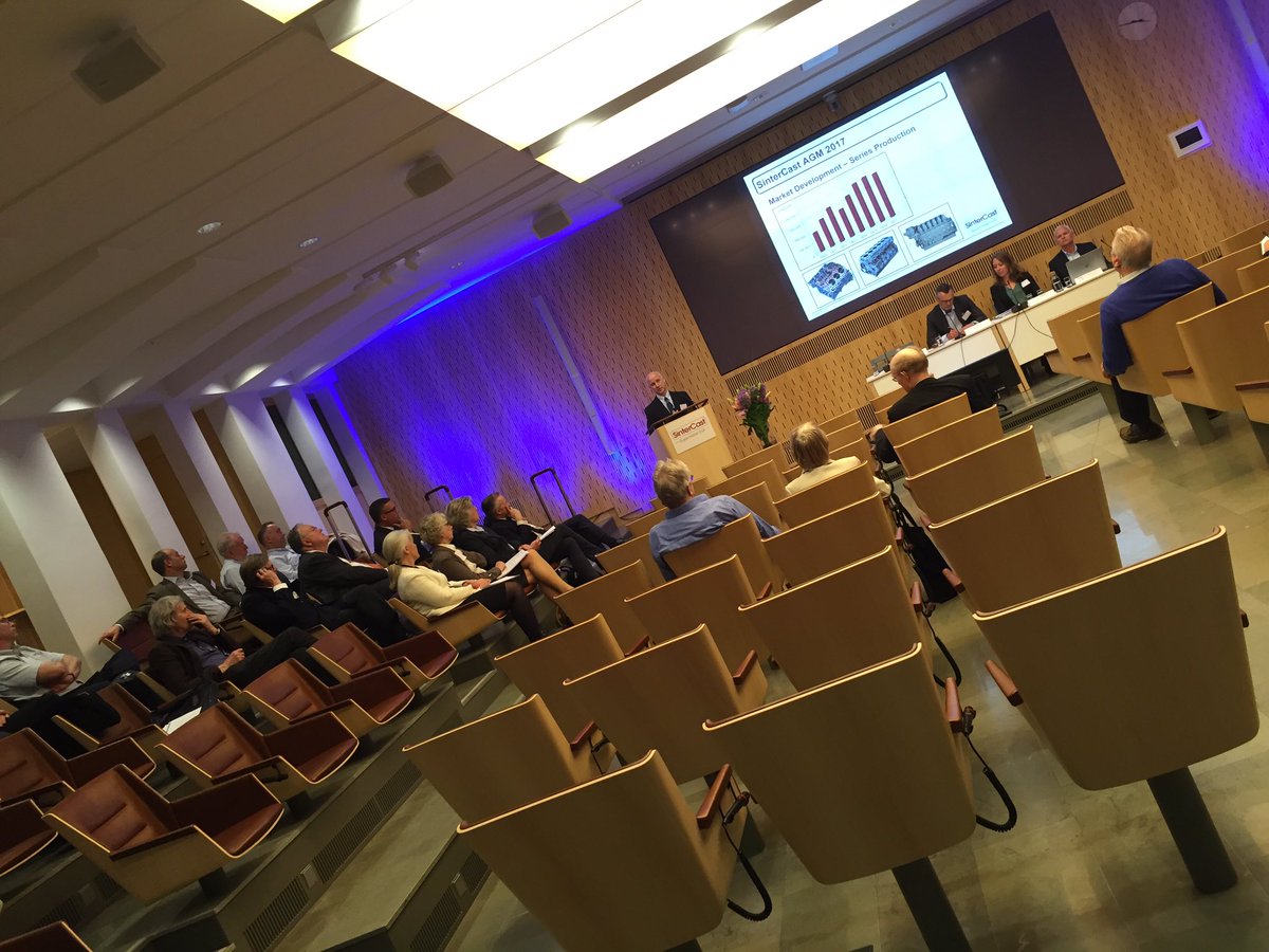 PeterSall's tweet photo. Bolagsstämma #sintercast bra presentationer #dieseln är INTE död #CGI tar fortsatt marknad #utdelning 4kr motsvarar 5%. #aktier https://t.co/LACQetUROg
