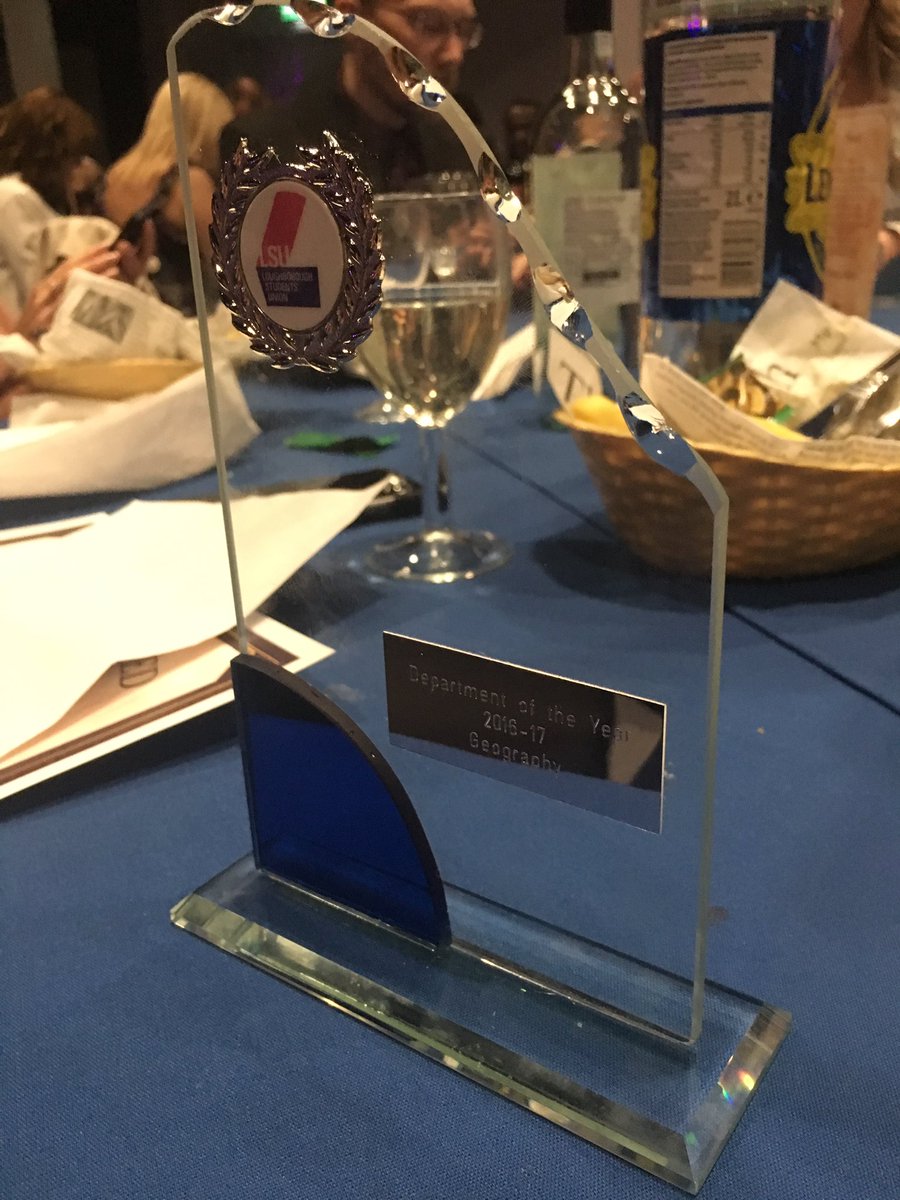 LSUGeography's tweet photo. We are also extremely happy to announce that we have won Department of the Year for the third year running!! #hatrick #LAAS https://t.co/wYh0wHxvB5