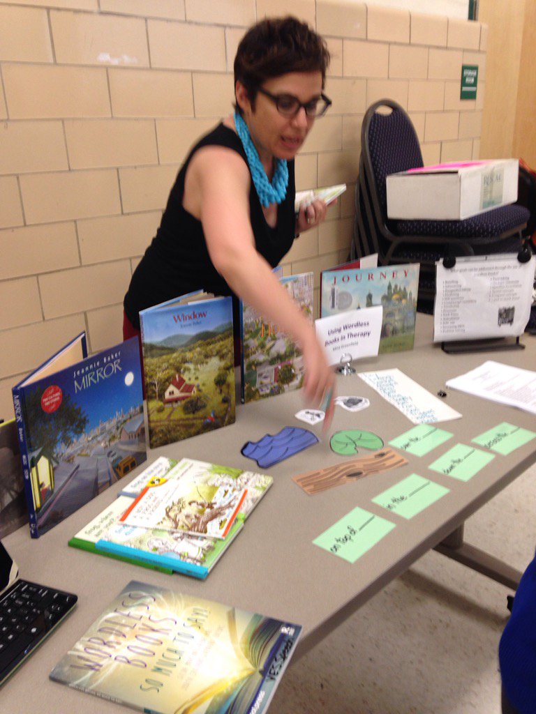 celiaofallon's tweet photo. SLP Mina shares the effectiveness of using Wordless books in speech/language therapy. So versatile! https://t.co/08BtitkwXa