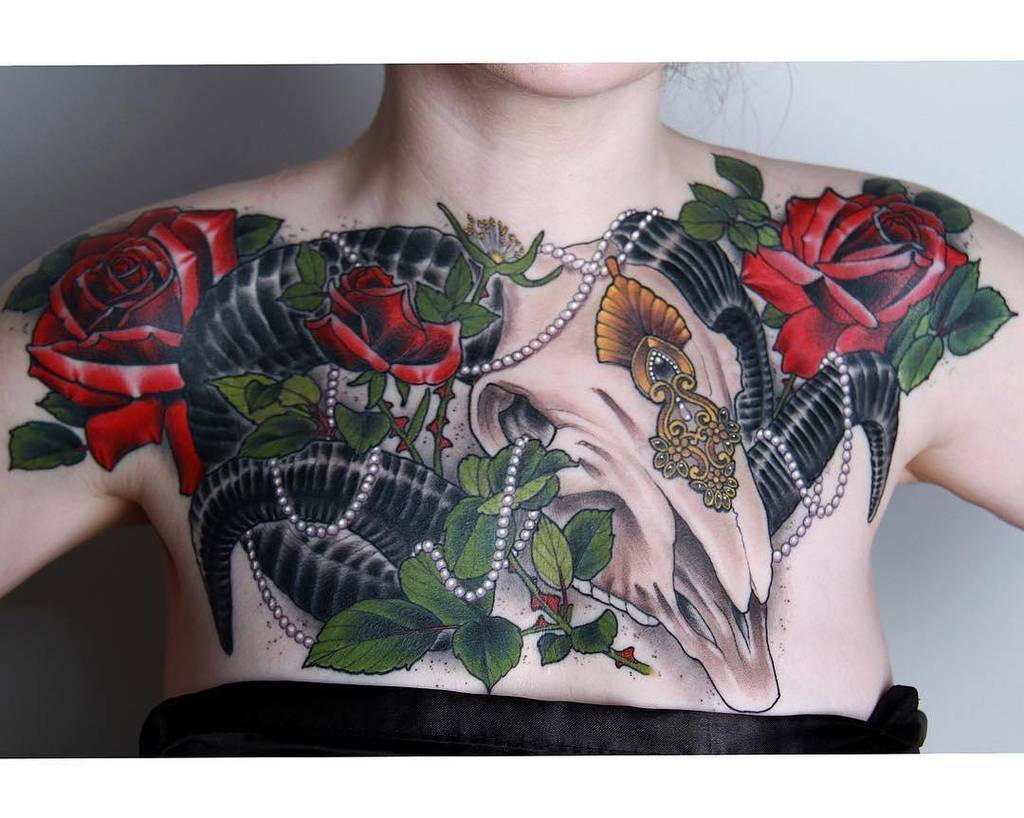 tattoosnob's tweet photo. Healed Ram Skull Chest Piece by @antonyflemming at World of Tattoos in Ruislip, U.K. #antonyflemming #worldoftatto… https://t.co/ljKTo2v8mZ https://t.co/7EiotsktVF