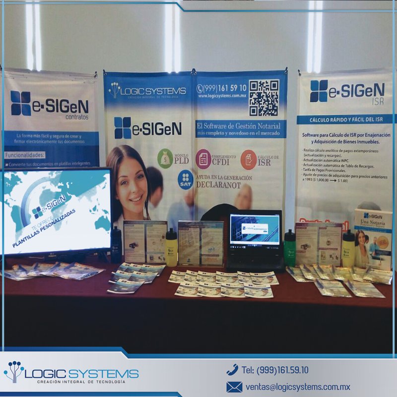 LogicSystemsMx's tweet photo. Estamos participando en la Jornada Nacional del Notariado,
Visítanos y conoce nuestros software e-SIGeN ISR,Contratos y Notarial.💻💿💽 https://t.co/OKBgxUdXA1