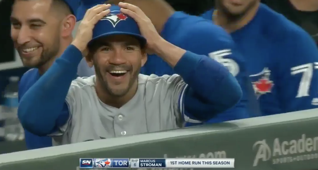 theScore's tweet photo. Find someone that looks at you the way Devon Travis looks at @MStrooo6 😍 😍 😍 https://t.co/SkXTiumilR