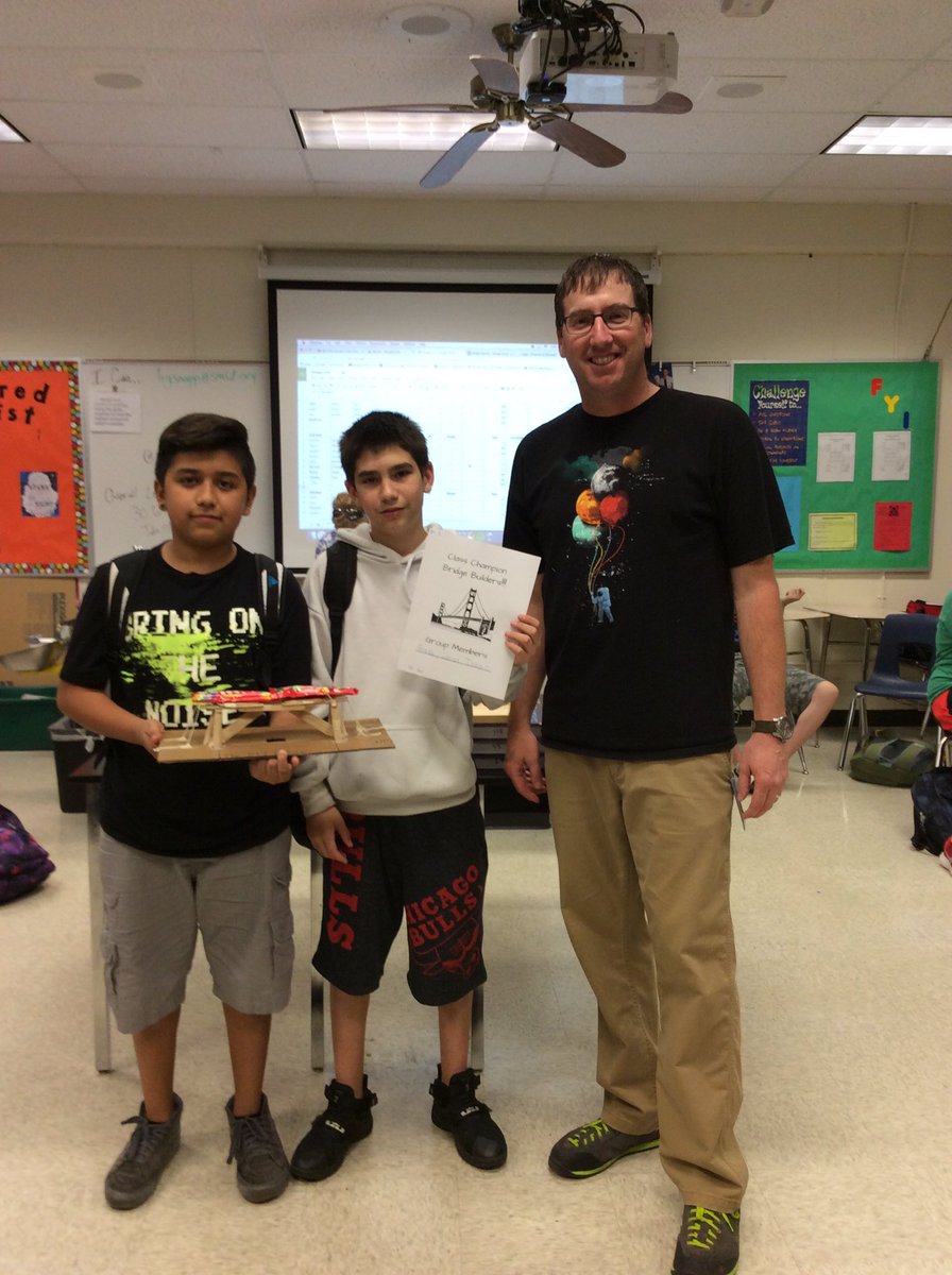 ScienceSnapp's tweet photo. Congratulations to all of the winners of the bridge building competition. #futureengineers #proudtobeSMSD #hockergrove #goeagles https://t.co/E6kZziC6Uk