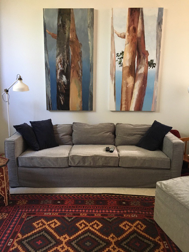 Goodbye to my "Embrace Night" and "Embrace!" They went to their beautiful new home, collectors in Santa Barbara.