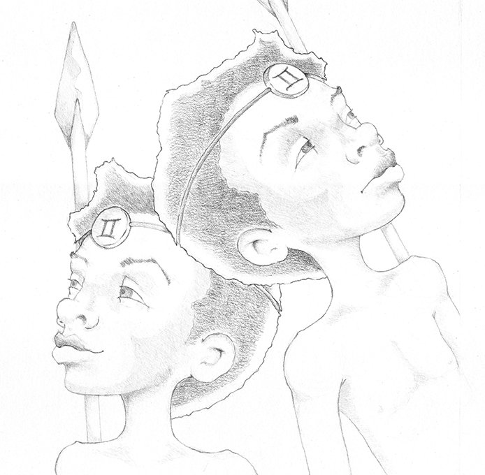 TamishaFM1's tweet photo. Adding color then ready to print. For all the Gemini out there! #Gemini #kidlit #twins #kidlitart #illustration https://t.co/Lln6sr9djE