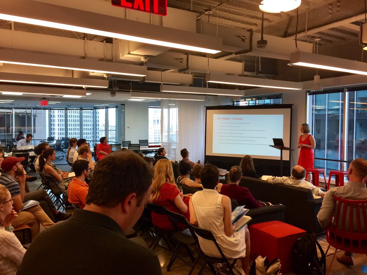 PMorganPHL's tweet photo. Great turnout for #PhillyFreeStreets impact report out &amp; convo w/ @OpenStreetsPHL @PennPraxis #OpenStreets https://t.co/UqCxbRFEv5