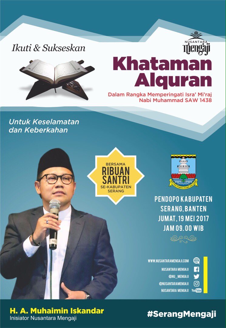 18. Dan dg khataman Alquran smoga menjadi munajat kita untuk keberkahan &amp;keselamatan Bangsa #SerangMengaji