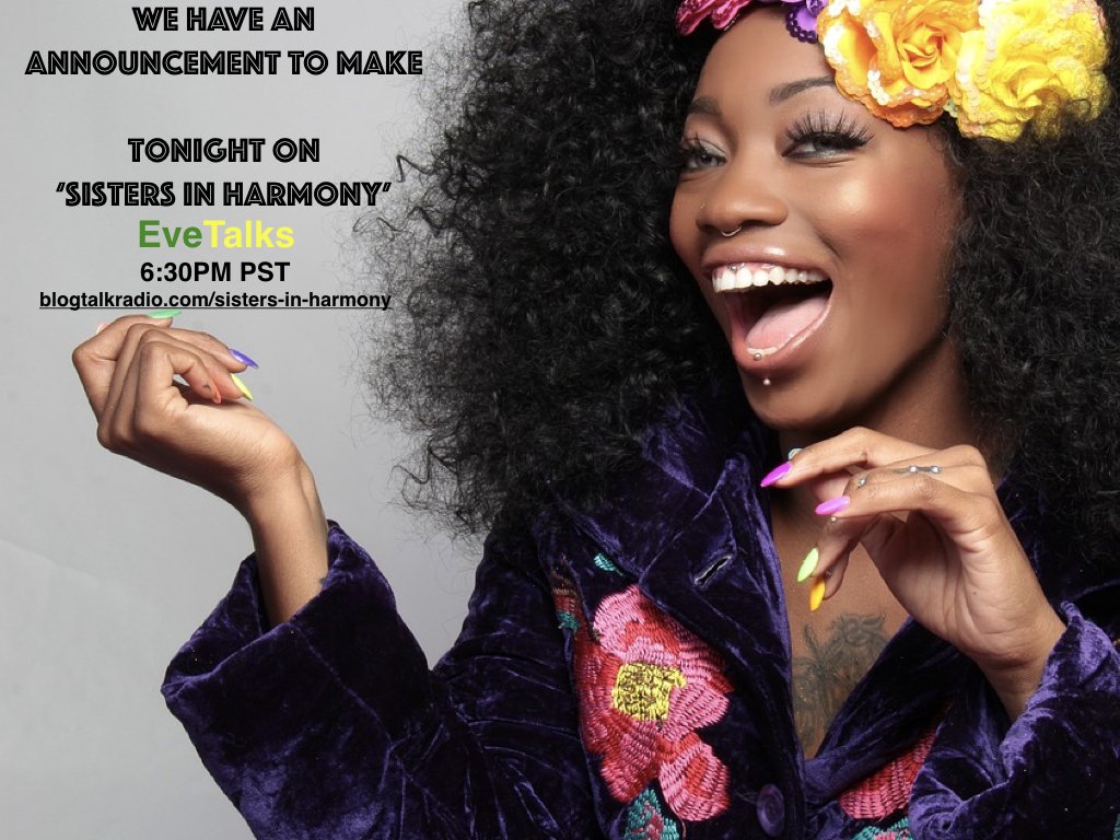 EvesLime's tweet photo. EvesLime and #EveTalks has a very special announcement to make! Join me at 6:30PST on BlogTalk Radio to learn more
https://t.co/zYNqzoxESx https://t.co/hOnSXsNVJY
