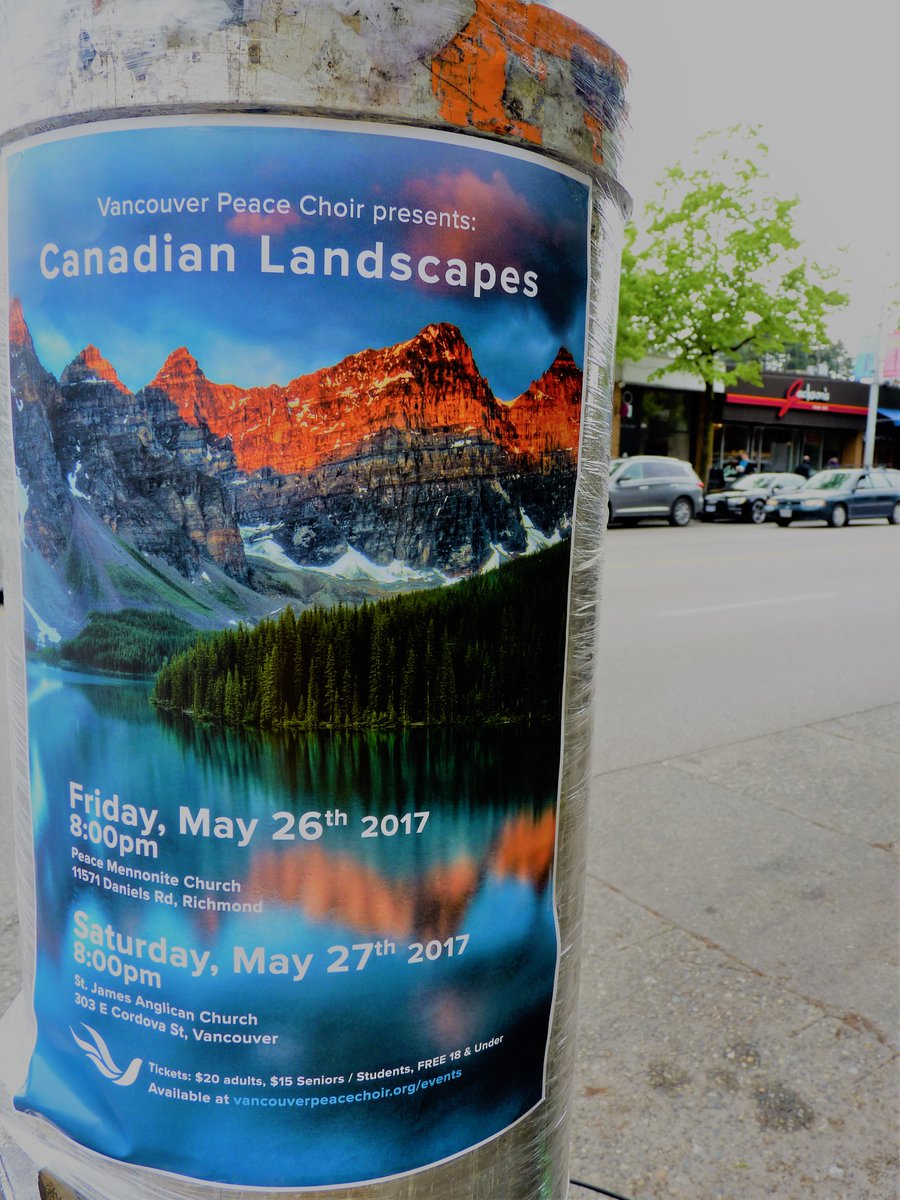 We're putting up posters all over the place - any guesses where this one is? Canadian Landscapes concerts next weekend!