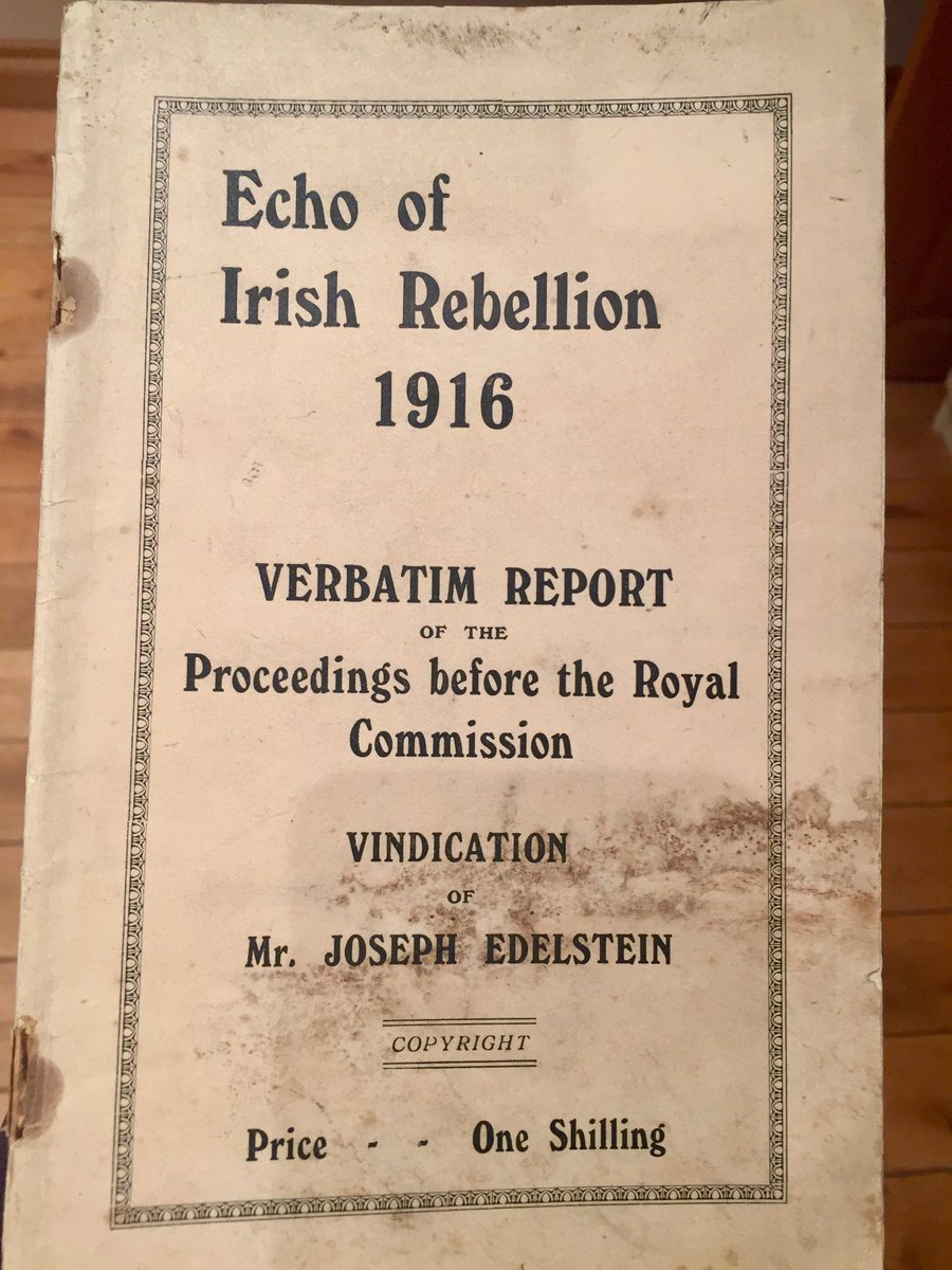 Rare #1916rising publication #29.
"Echo of Irish Rebellion 1916: Vindication of Mr Joseph Edelstein" - circa 1933.