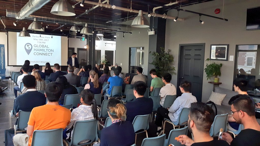 Full house at <a href="/comotiononking/">CoMotion On King</a> for our Perfect Your Pitch #networking workshop. Great to be doing this during #YPWeekCanada! 🙌 #HamOnt