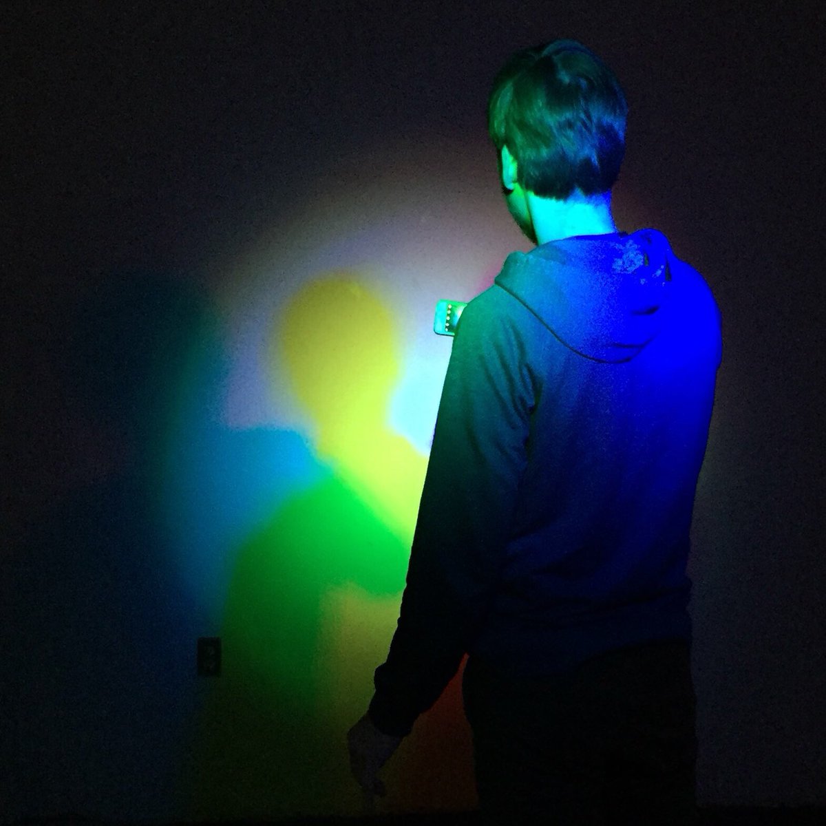 smartinseb's tweet image. We are bringing our fav Exploratorium light exhibits to #BAMF17 this weekend #coloredshadows #pixeltable #shadowkaleidoscope #tinkering