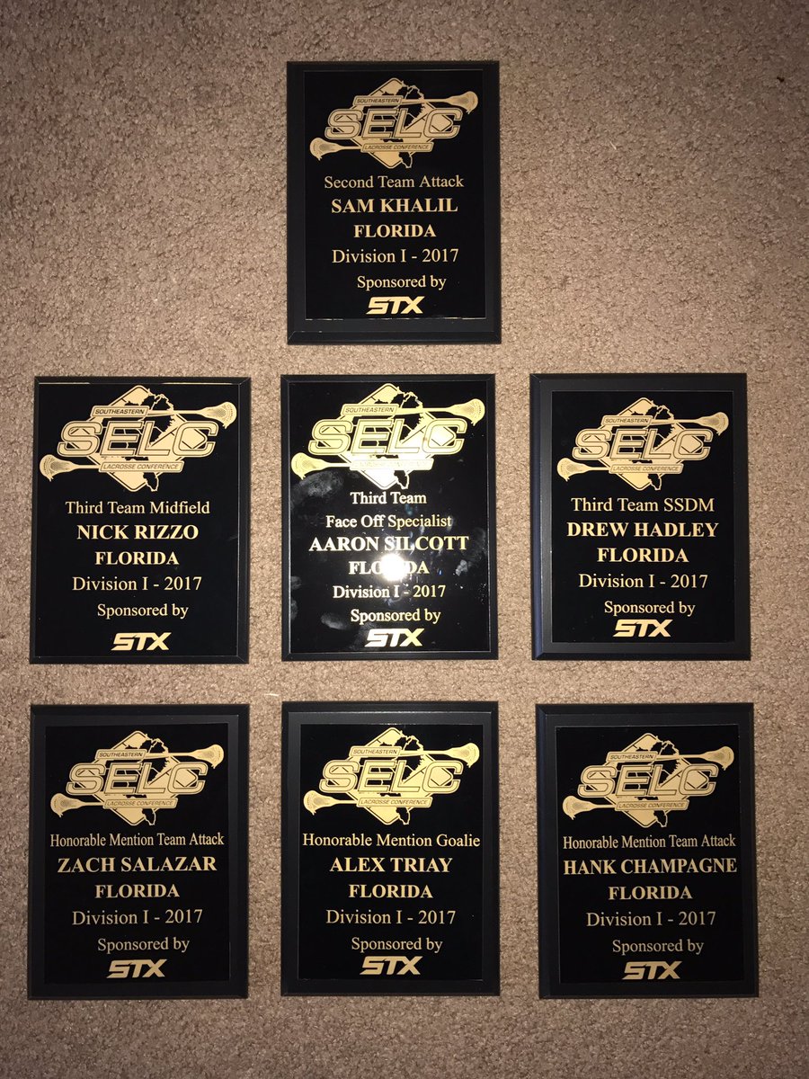 Somebody call the dentist, we got plaques. Well done, boys. #AllConference #GoGators #GatorLax @selc_tournament