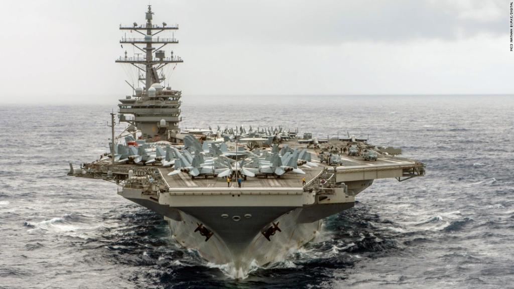 CNN's tweet image. The US Navy moves a second aircraft carrier, the USS Ronald Reagan, near North Korea cnn.it/2q1QugJ