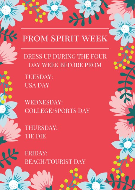 Calling all juniors and seniors! Be sure to participate in this years prom spirit week!!!