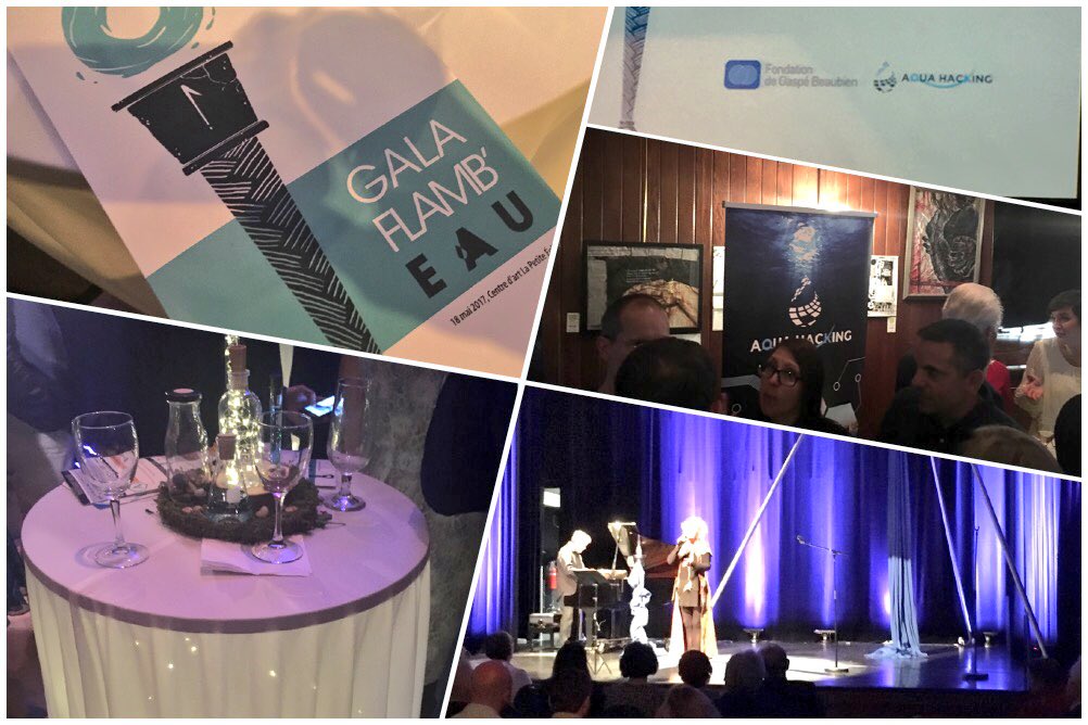 TakeAquaAction's tweet photo. Belle soirée du @COBAMIL_ au Gala Flamb'Eau pour souligner l'importance des #BassinsVersants et de leurs Gardiens. #fiercommanditaire https://t.co/jCQYZOPmtK
