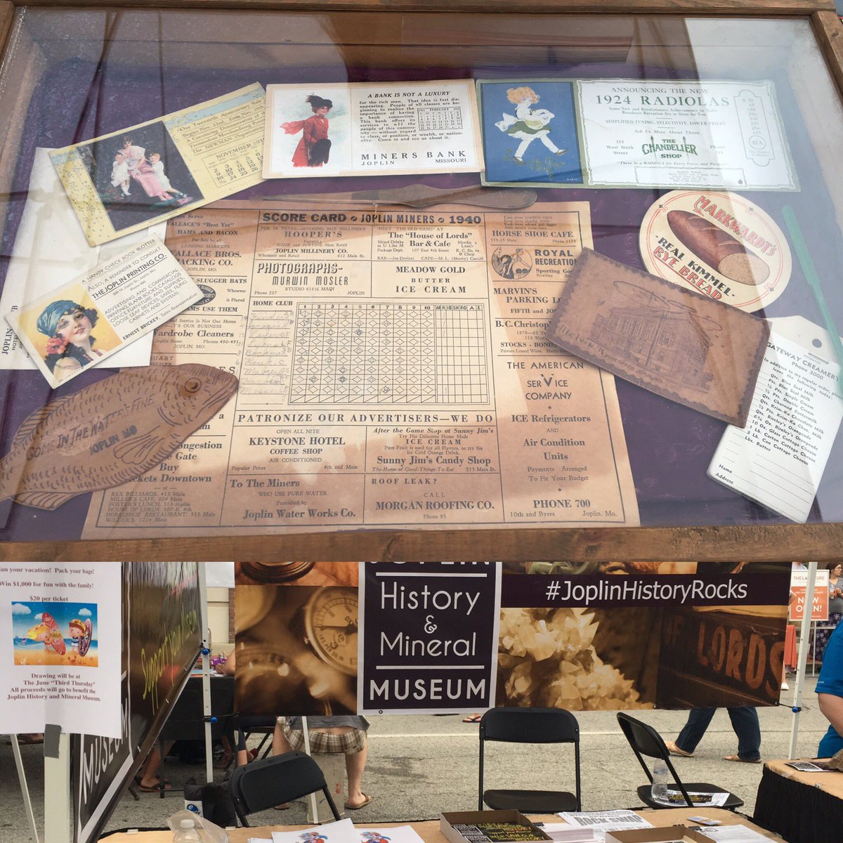 We are at the 3rd Thursday <a href="/downtownjoplin/">Downtown Joplin</a> next to Hacketts. Come see us! #thirdthursday #downtownjoplin #joplinhistoryrocks