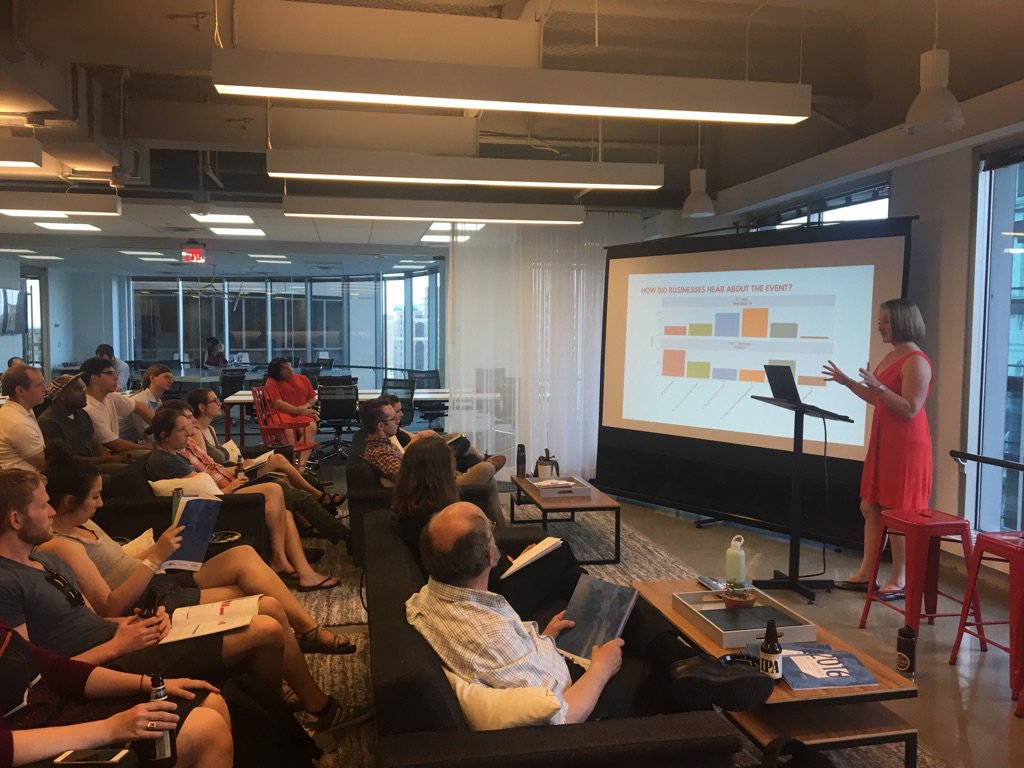 PennPraxis's tweet photo. Presenting the results of our survey research from September's Philly Free Streets event. @OpenStreetsPHL @knightfdn @PhillyOTIS https://t.co/vOfj9AuojV