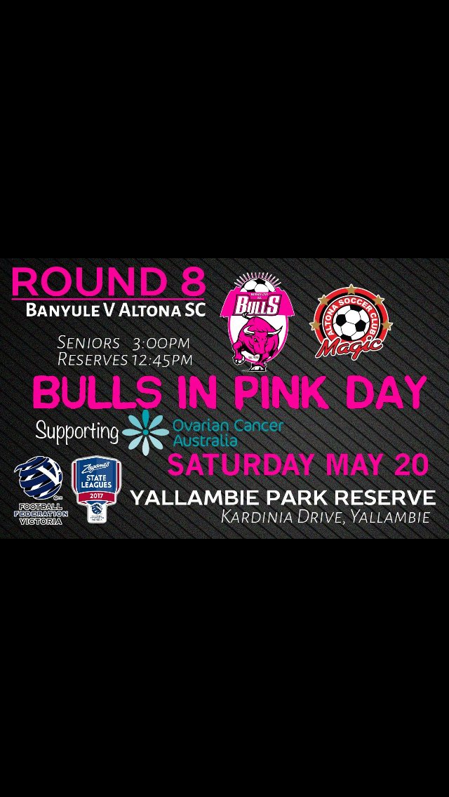 Tomorrow we take on @AltonaMagic in what could be a huge clash. Come on down to support both the Bulls and Ovarian Cancer Australia!