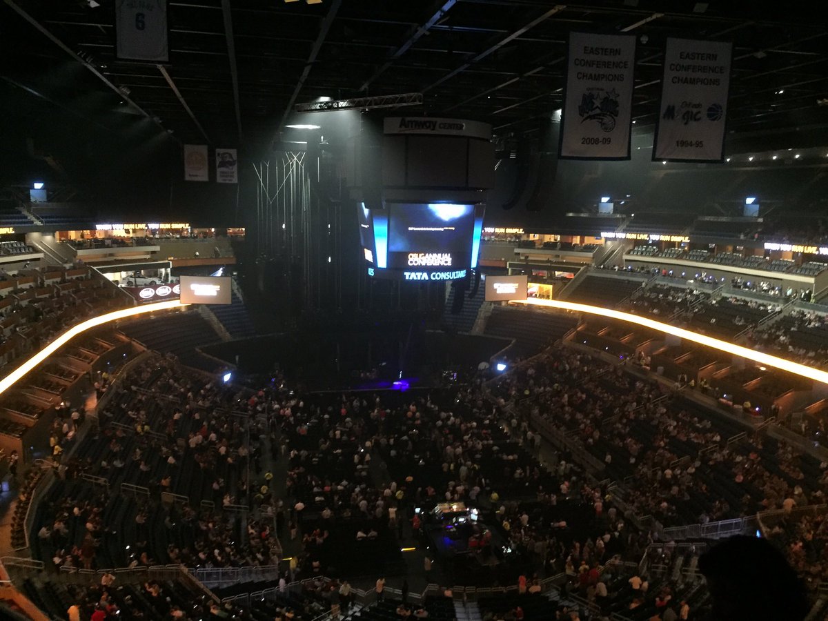 LarryTheSAPGuy's tweet photo. Time to celebrate a great week at #SAPPHIRENOW with a few thousand of my closest friends at @AmwayCenter watching @museband Thanks @sap. https://t.co/RvZ0uknKim