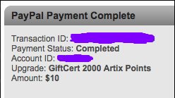We're doing a small giveaway of 2K Artix Points. To enter, follow us and retweet this! Winner will be chosen in three hours! GOGOGO!!!