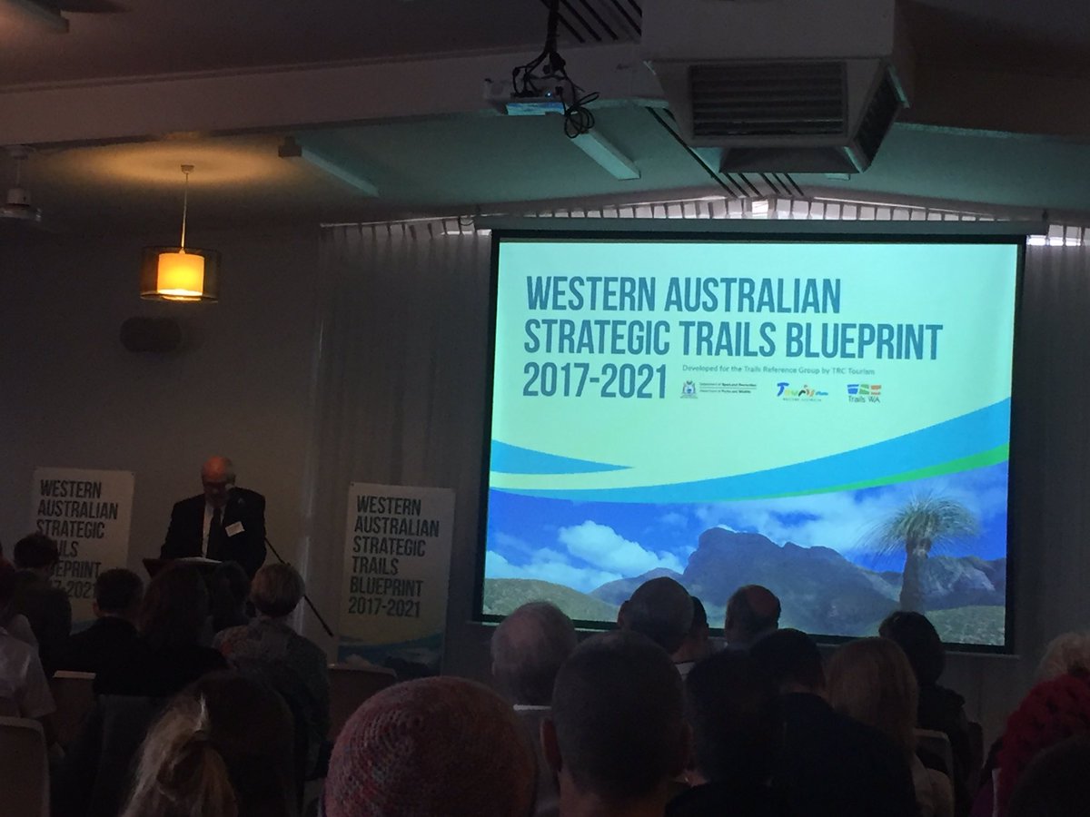 PembertonVC's tweet image. Mick Murray announcing the WA Strategic Trails Blueprint 2017-2021 at the WA Trails Industry Forum