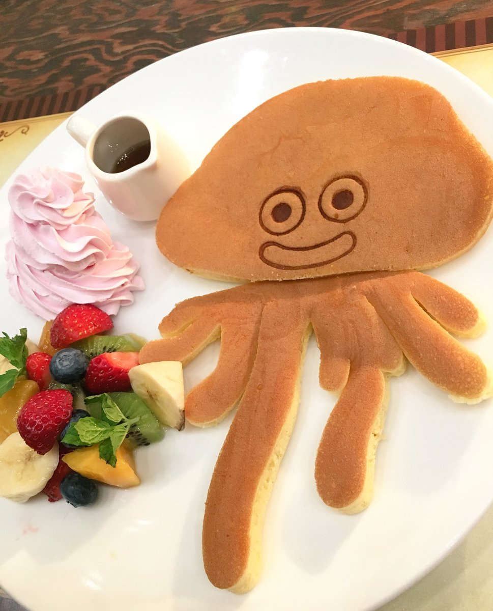 Qrais Cafe キューライスキャッフェthe Guest Cafe Diner 名古屋パルコ店 Pa Twitter ドラゴンクエスト展コラボカフェ カフェメニューのご紹介 おなじみのホイミスライムがキュートなパンケーキになっちゃいました たっぷりフルーツ いちごホイップと一緒にお