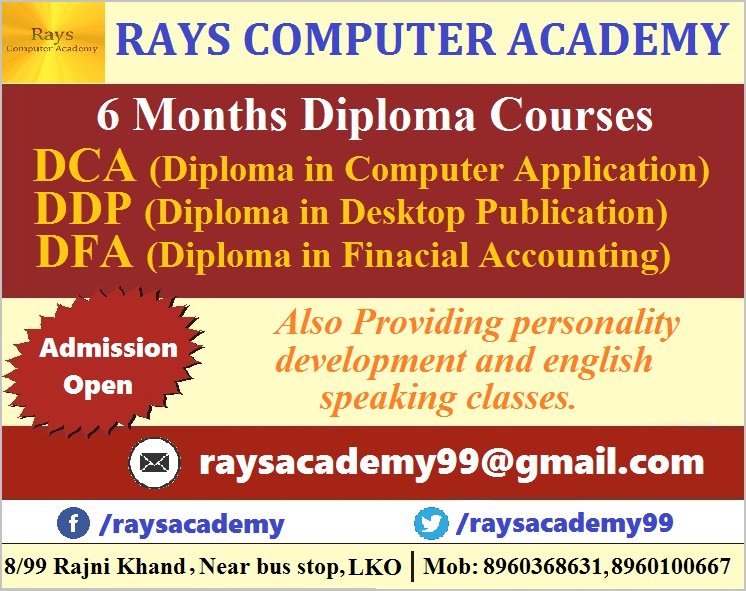 raysacademy99's tweet image. Grab the best #computer_Training_Institute for your future betterment!!
@raysacademy99