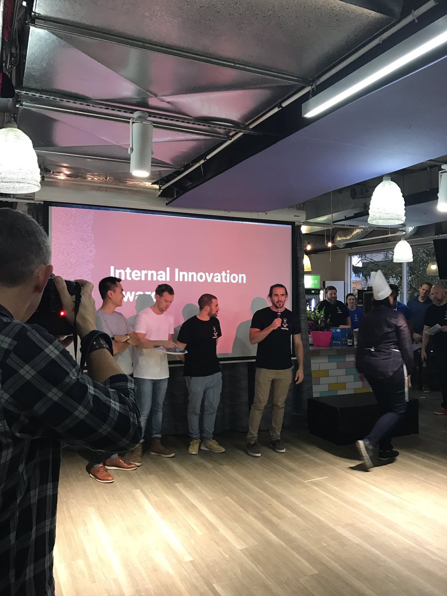 SEEK_Geek's tweet photo. Internal Innovation Award goes to the SEEK Podcast team #HackAte #AusHackWeek https://t.co/oyk4Pv3Lyj