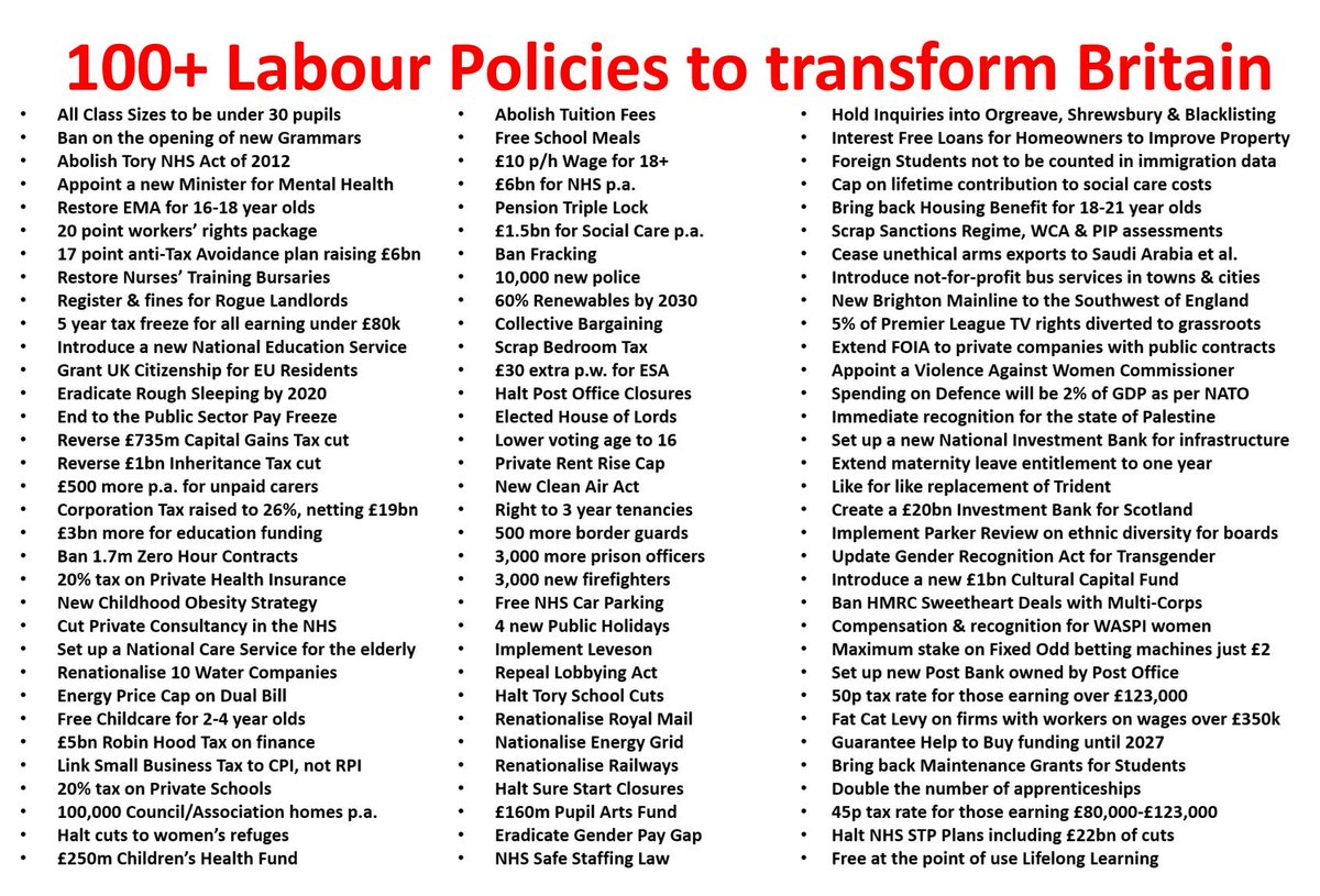 ToryFibs's tweet photo. I've crammed Labour's 124 page manifesto into 1 graphic. If you click on it, it automatically enlarges. Please consider sharing for others.. https://t.co/8NeoMqbYw0