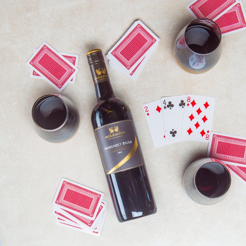 Spending this weekend playing cards with friends and a glass of Houghton Cabernet Merlot #HoughtonWines