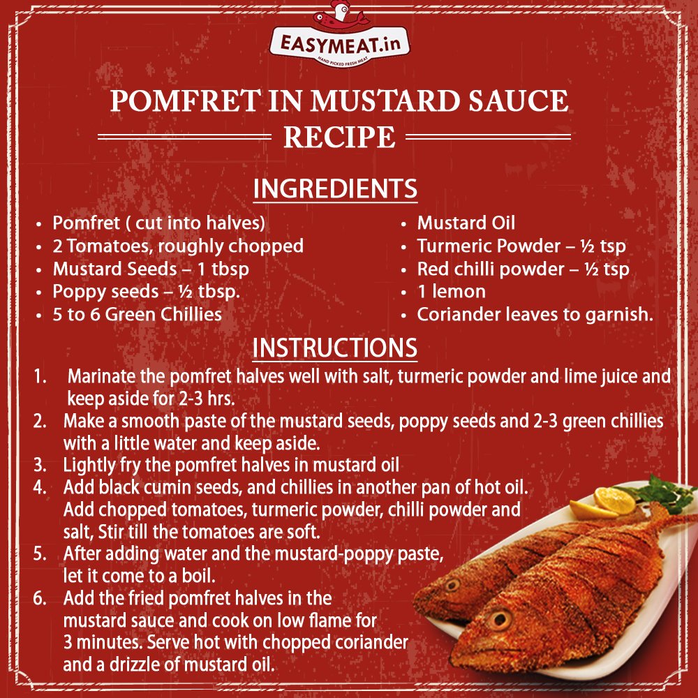 EasyMeat_in's tweet photo. #Pomfret in #Mustard #Sauce. #Pune #HomeDelivery #EasyMeat #SeaFood #Chicken #Mutton #MeatLovers https://t.co/cuVnaN7T2p