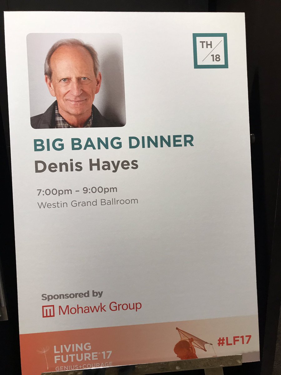 VerdicalGroup's tweet photo. @DenisHayes at #LF17 "Homo sapiens need to change faster than they ever have before" #HumanCausedClimateChange @Living_Future https://t.co/GCEiYugfdU