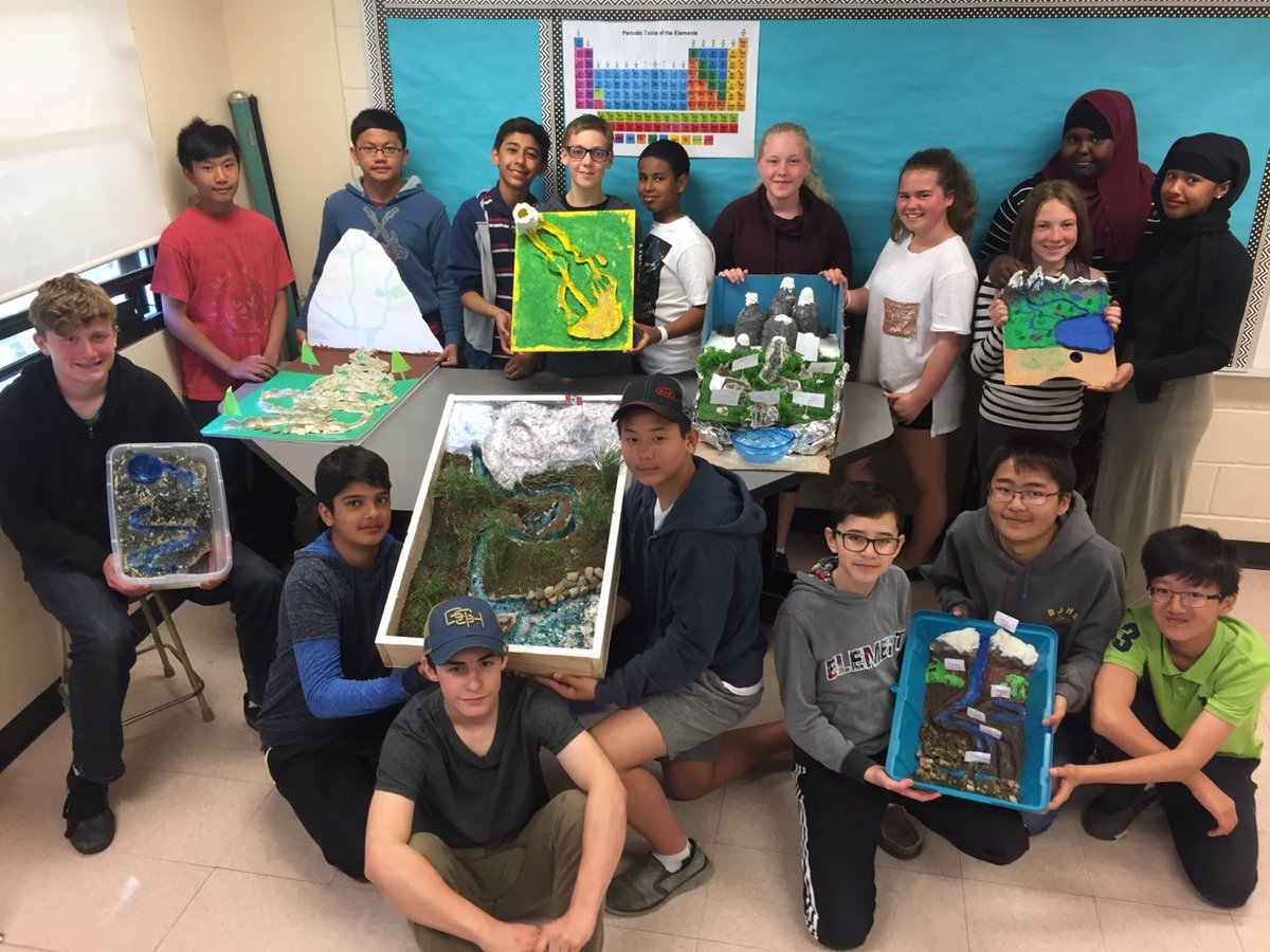 Brilliant #science #art by my grade 8 kiddos. "Profile of a River". #gpsd6 #bjhs