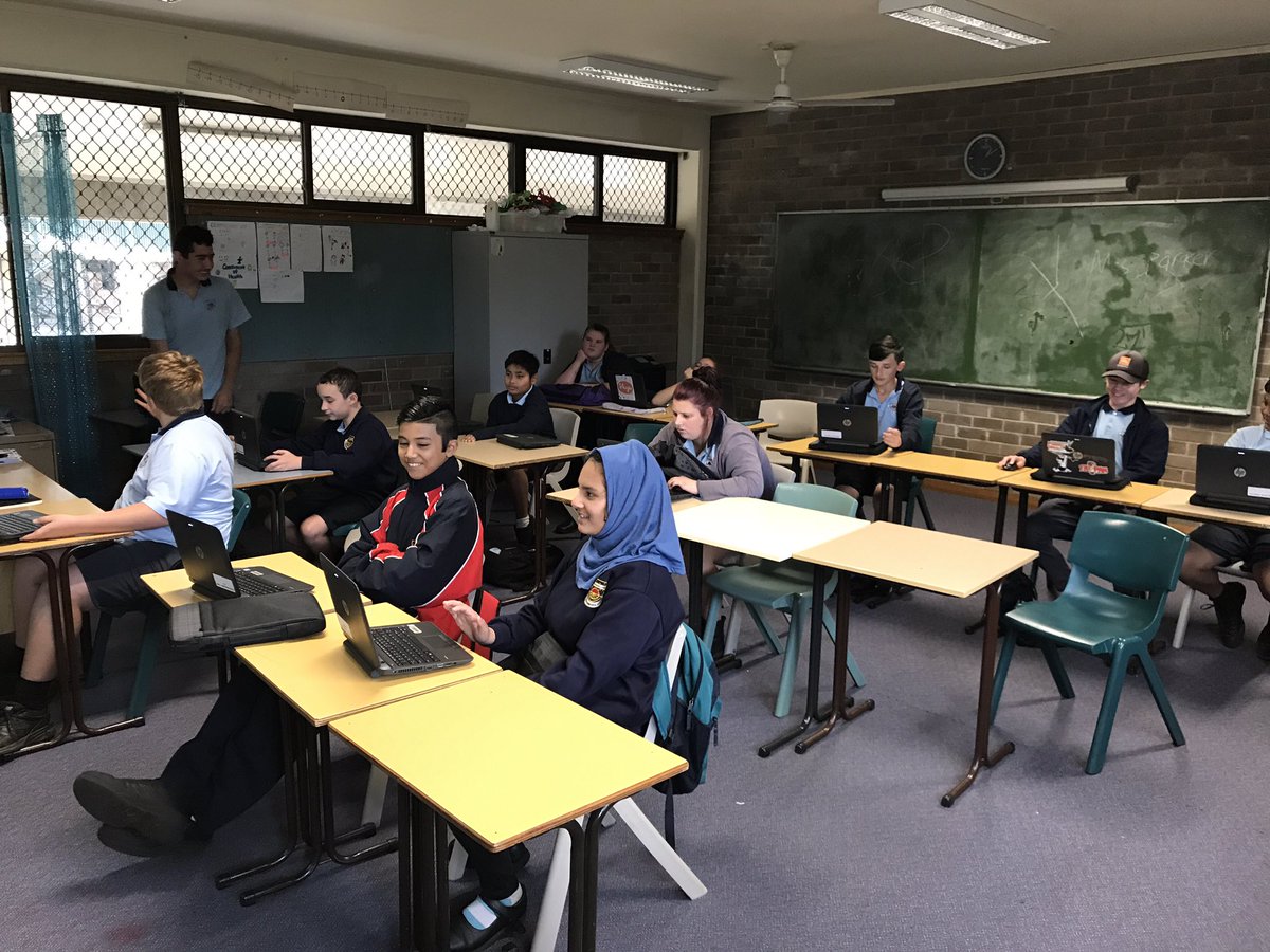 MrStirling3's tweet photo. Stage 4 Life Skills being very productive on their new school laptops! 
@SarahRedfernHS #LoveMyJob https://t.co/dxlChvlYYS