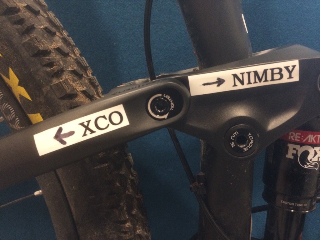 Top Fuel has two geometry settings. Going slack this weekend. <a href="/nimbyfifty/">NIMBY Fifty</a> <a href="/TrekBikes/">Trek Bicycle</a> <a href="/capswestwood/">Caps Westwood Cycle</a>