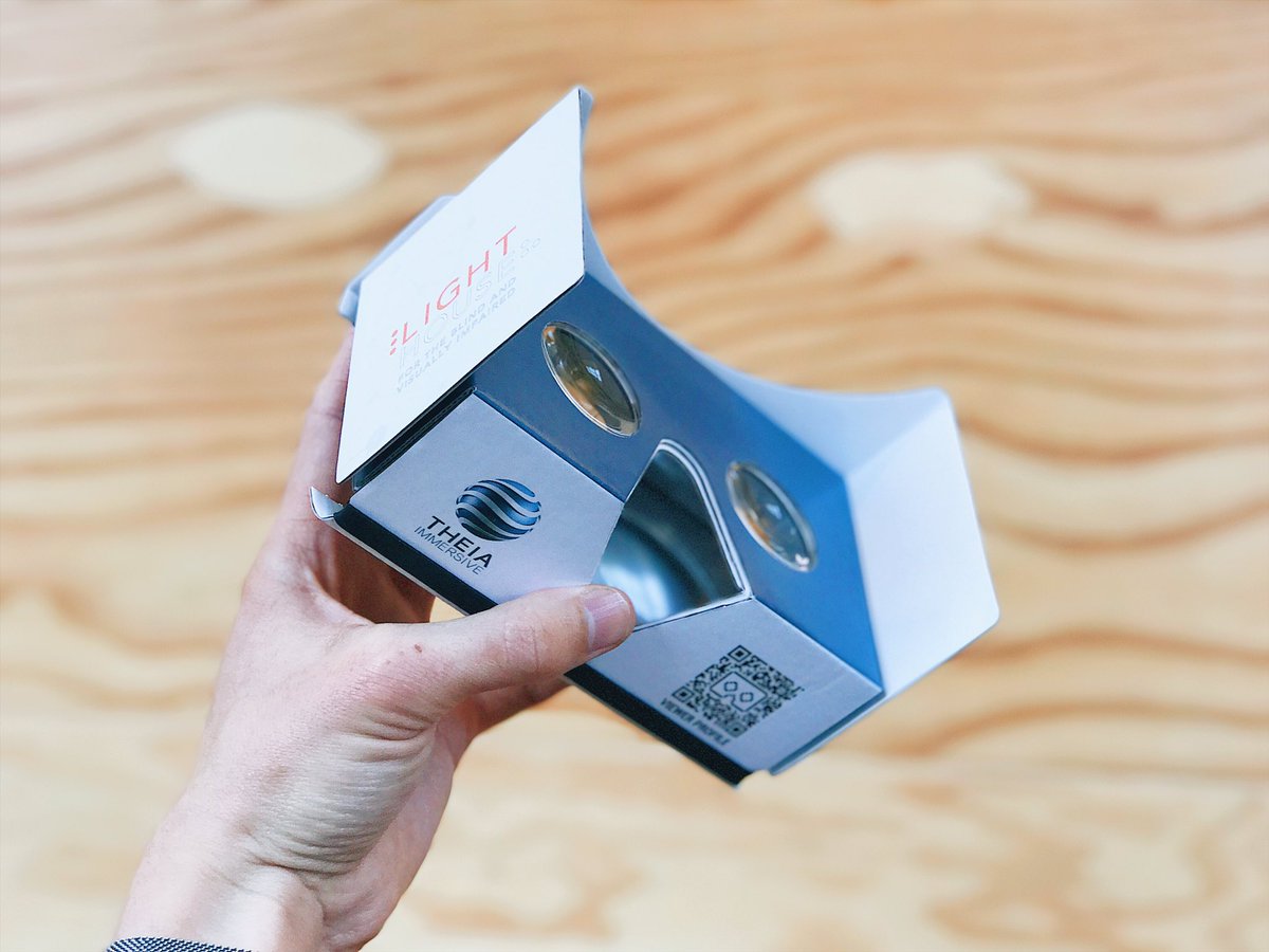 A cardboard VR headset device