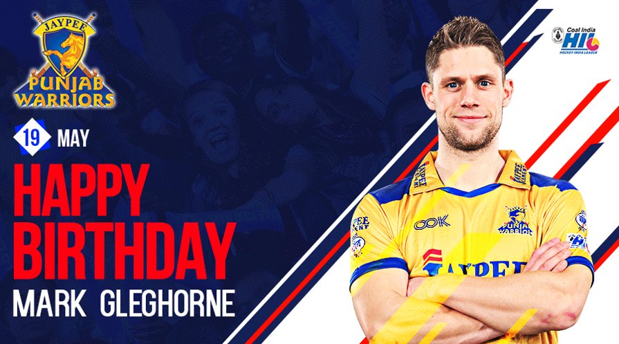 Here's wishing <a href="/jaypeewarriors/">Jaypeepunjabwarriors</a>’ midfield technician <a href="/MarkGleghorne/">Mark Gleghorne</a> a successful year ahead as he celebrates his birthday on 19th May.