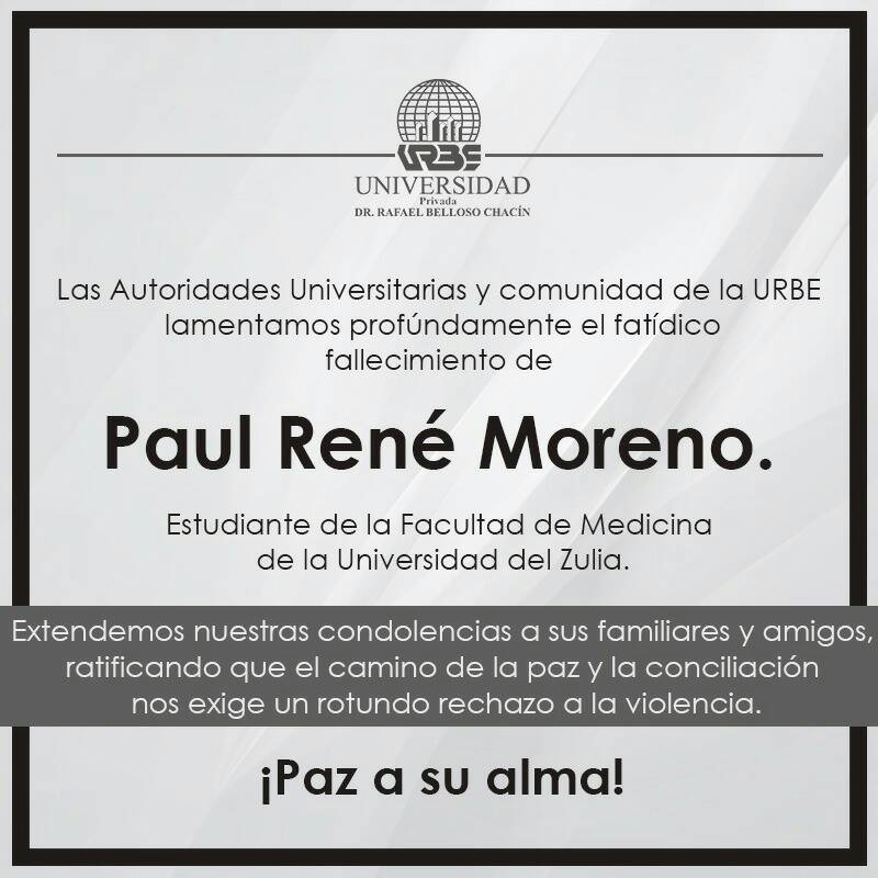 infourbe's tweet photo. Lamentamos el fatídico fallecimiento de Paúl Moreno, estudiante de @LUZadn. Paz a su alma. #ComunicadoURBE https://t.co/FkZH1xJVFi